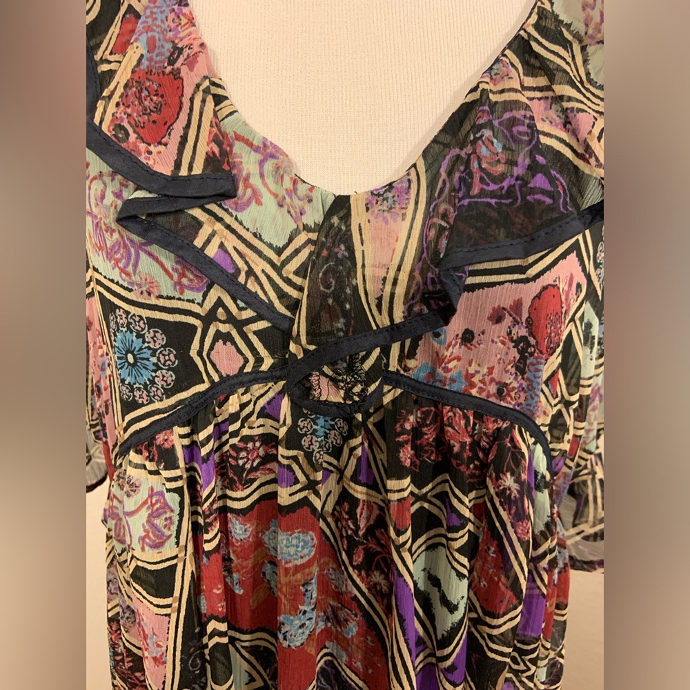 NWOT Free People Women's Black Combo Multi Color Carmella Printed Maxi Dress -XS - Picture 12 of 16